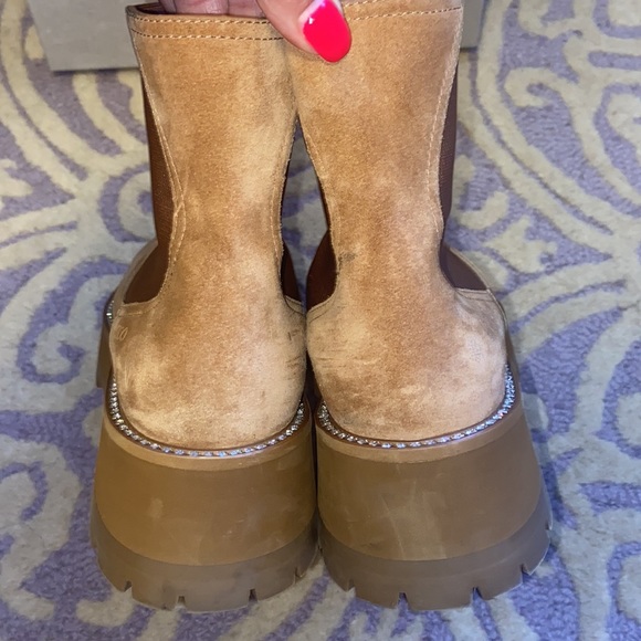 Jimmy Choo Clayton Tan Suede boots size 41 fit USA 10 best JC runs small - Picture 13 of 14